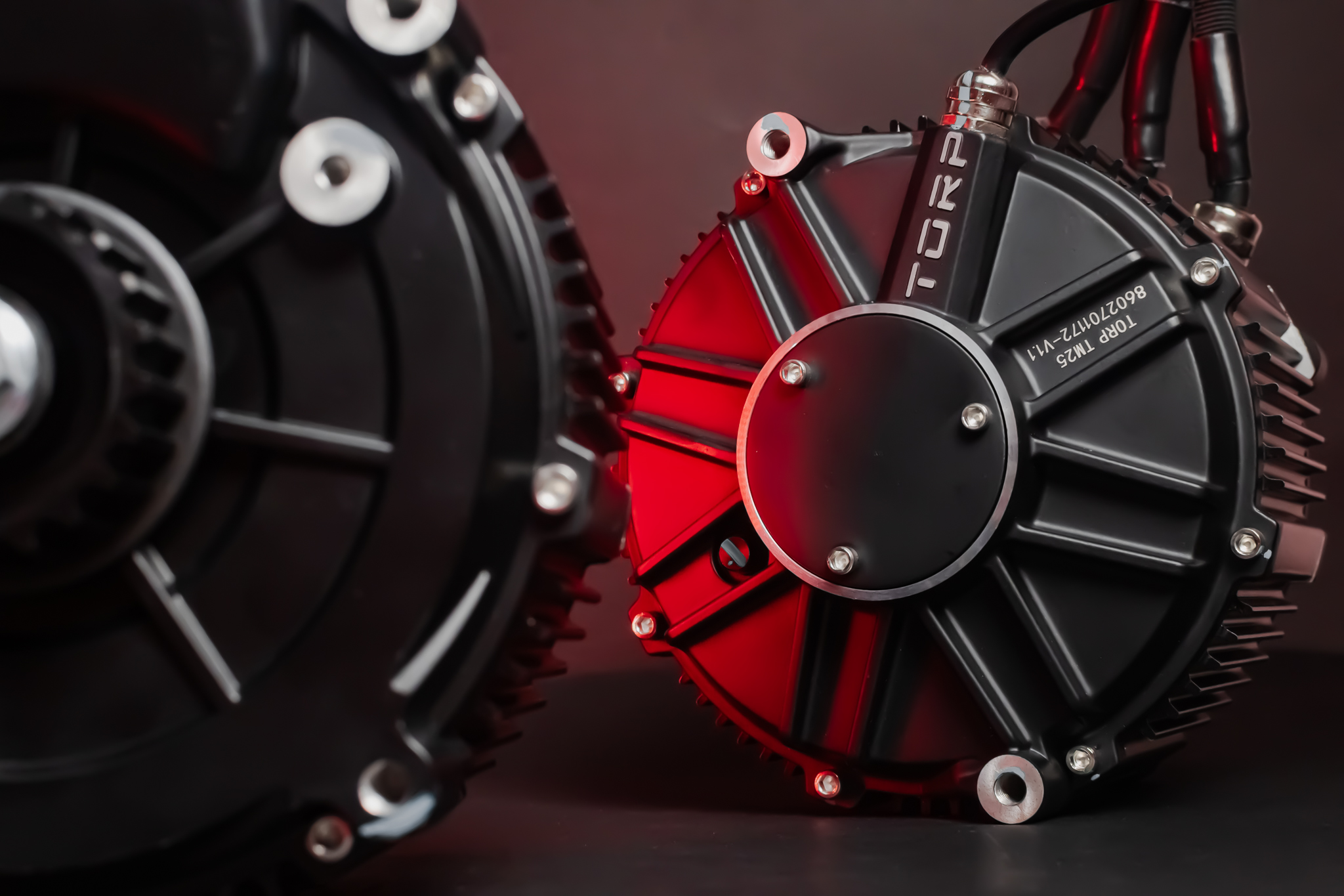 Torp TM25 traukos variklis, vaizdas iš galo su veleno zona