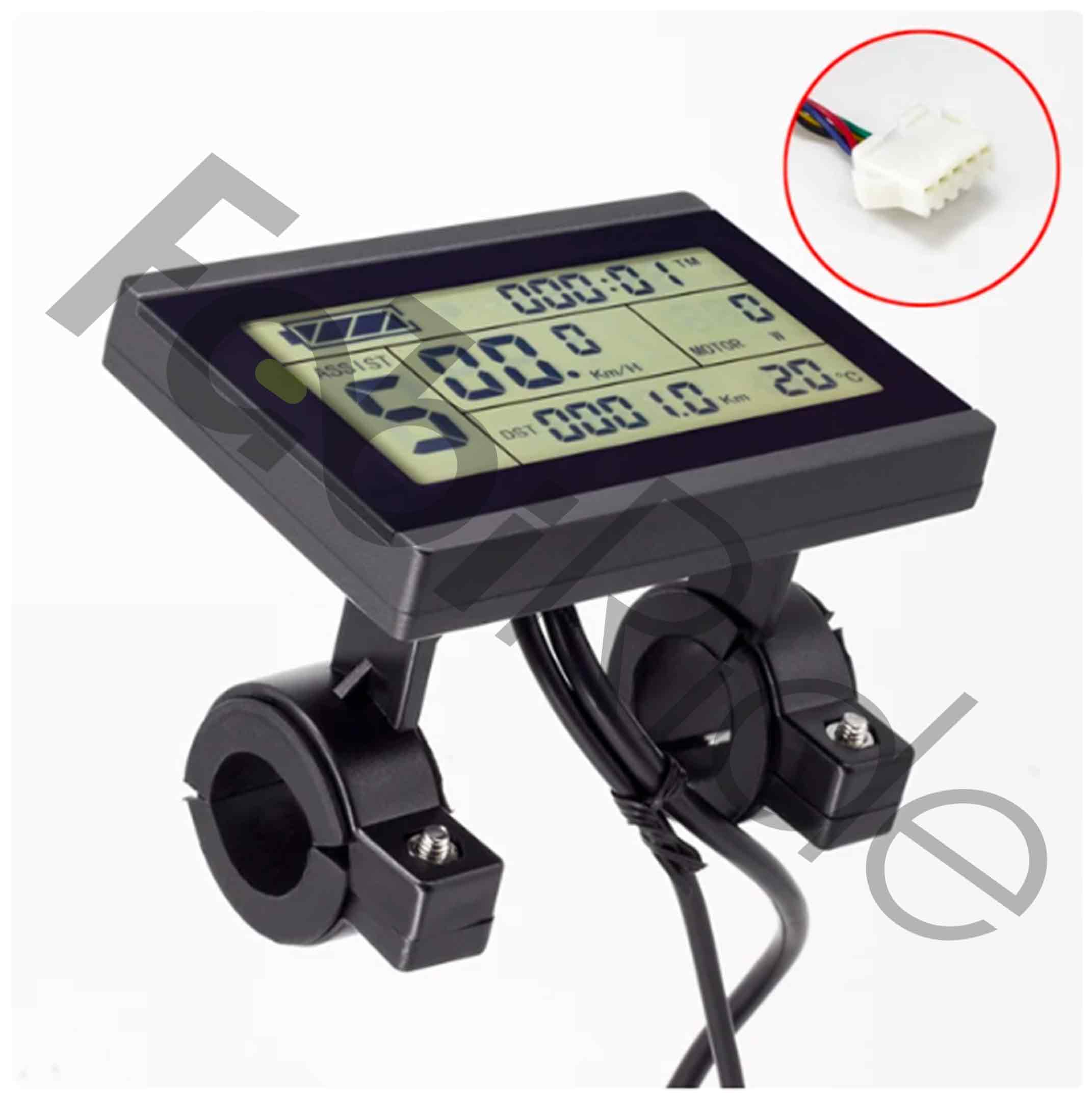 KT-LCD3 ekranas elektriniam dviračiui su greičio, ridos ir akumuliatoriaus lygio rodmenimis